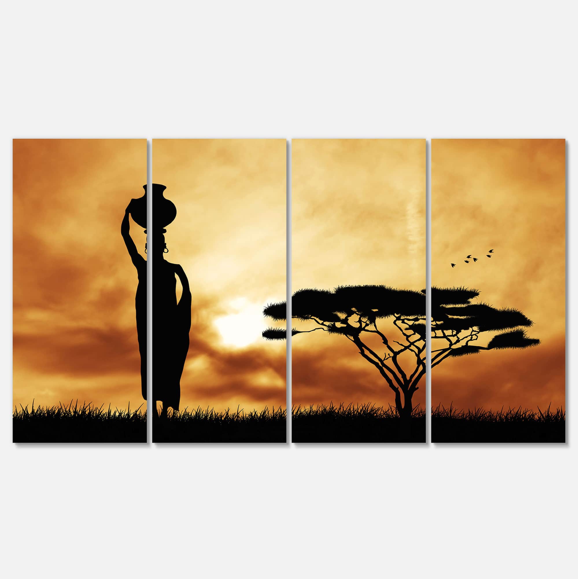 Designart - African Woman and Lonely Tree